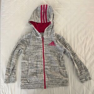 adidas Gray and Pink Kids Hoodie